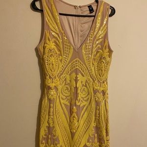 Windsor Yellow Sequin Mini Dress